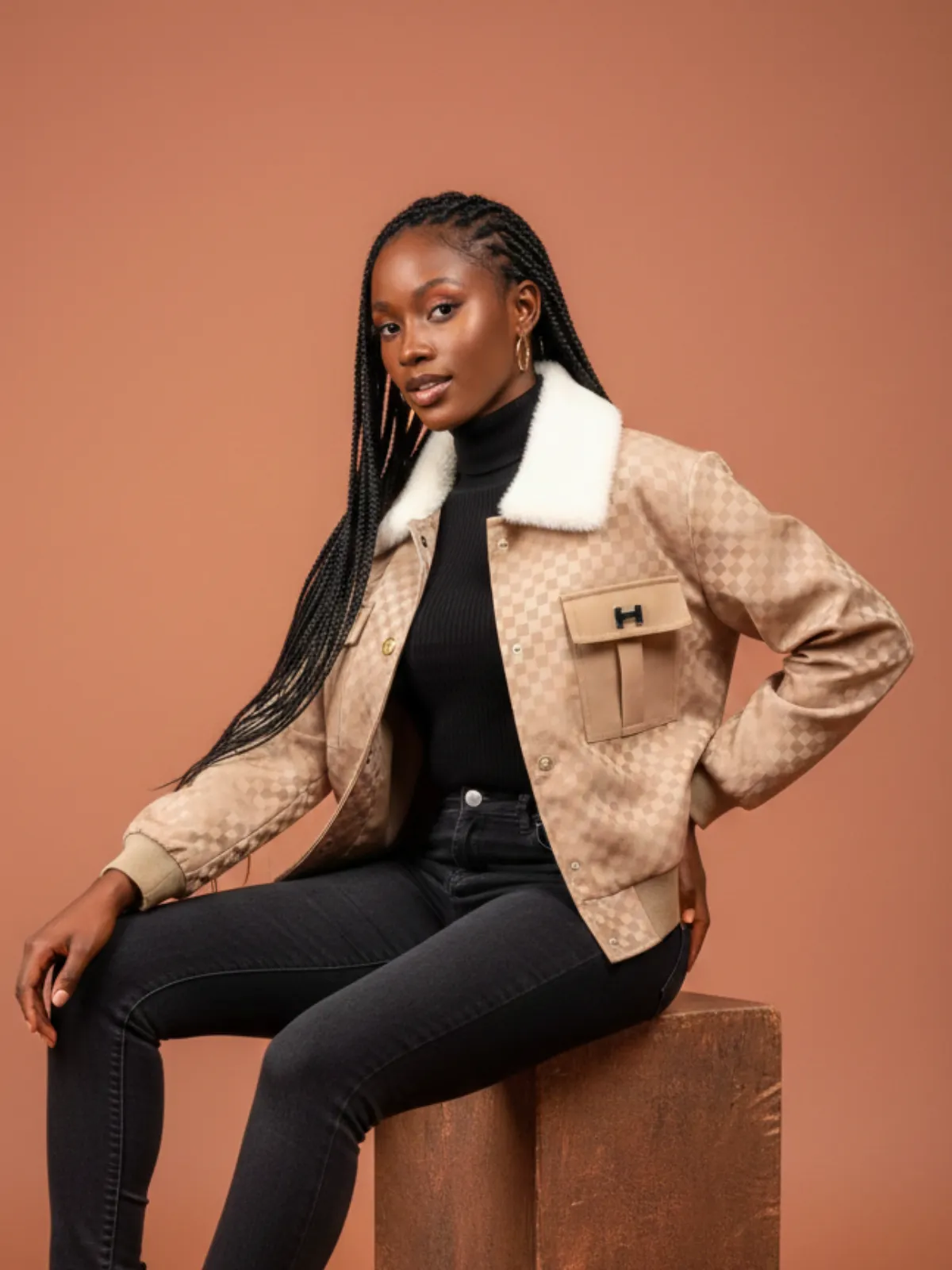 Fur-Collar Bomber Jacket